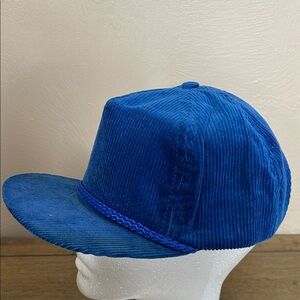 Vintage Men’s 80’s Imperial Headwear Corduroy Trucker Hat. Royal Blue Color.